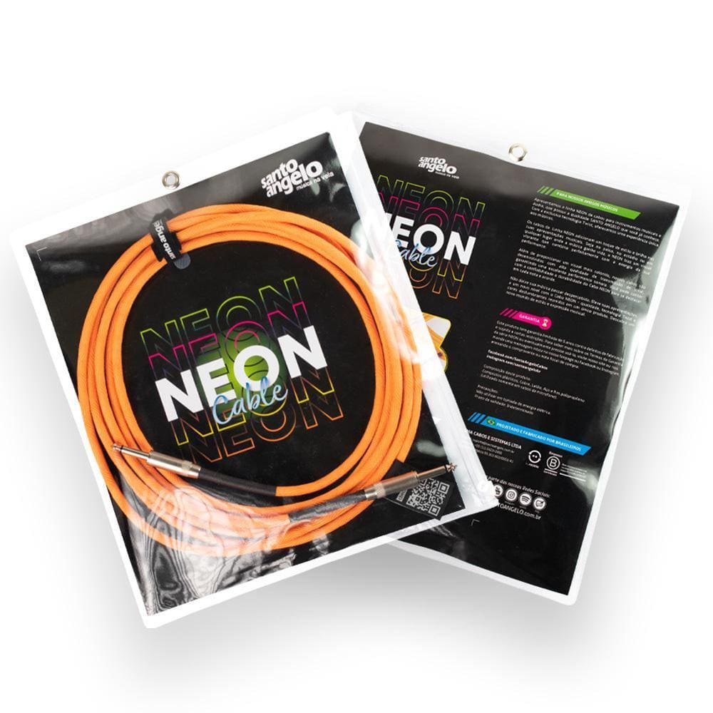 Cabo Para Instrumento Santo Angelo Neon Laranja 15FT 4,5m