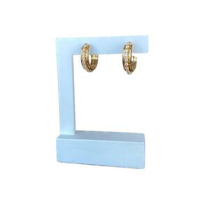 Brinco Argola Cravejada Zircônias Cristais 2cm Banhado a Ouro