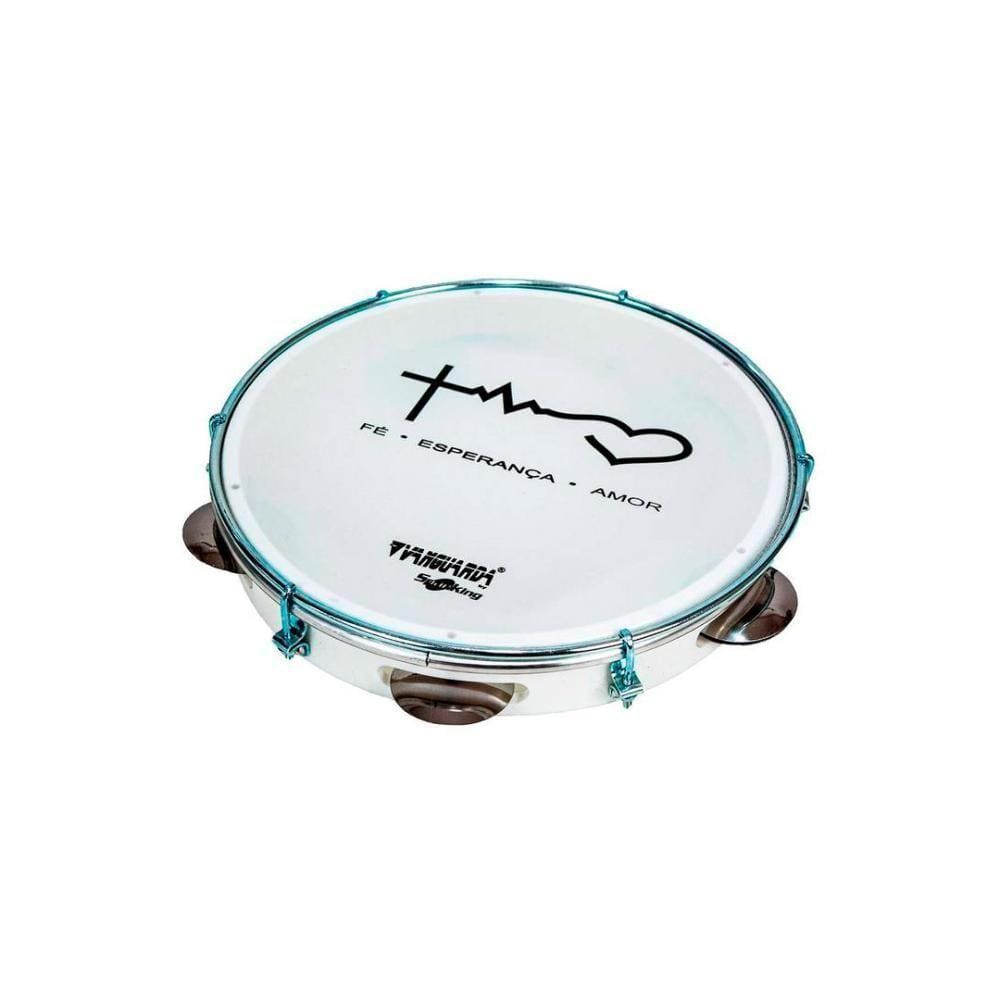 Pandeiro Abs Branco 10” Pele Leitosa - Batimento Spanking [f108]