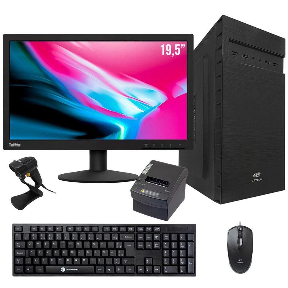 Kitcomputadorcaixapdv Impressora Cupom Leitor Cod. De Barras