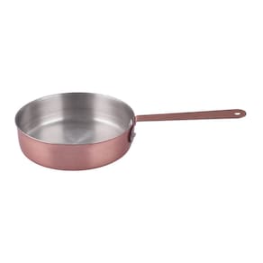 Mini Frigideira Inox Bronze Servir Decorar Bistrô 13,5Cm