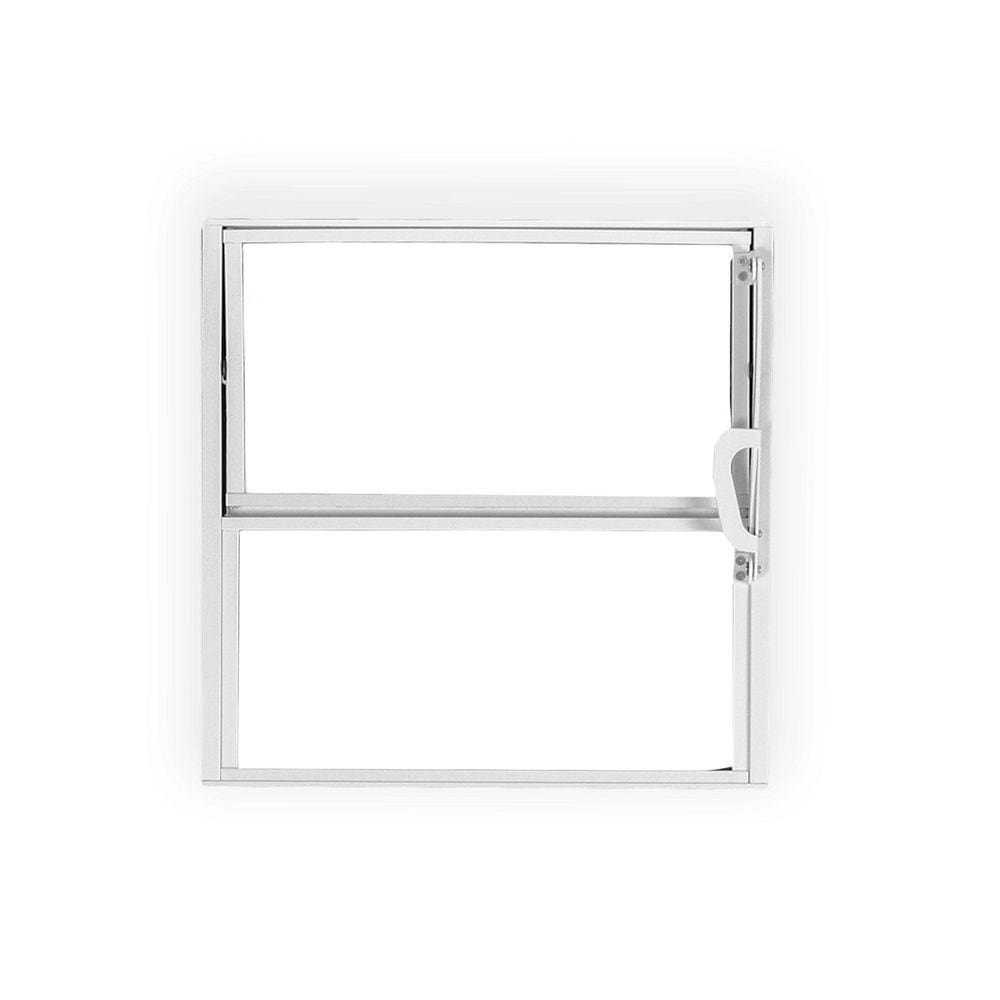 Janela de Alumínio Basculante 40x40cm com 1 Bascula e Vidro Mini Boreal Soft MGM Branco