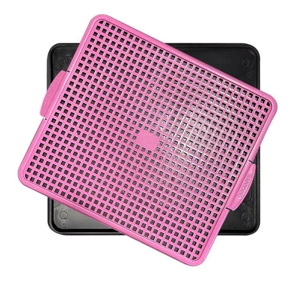 Banheiro Canino Sanitário Rosa Indicador Xixi Tapete 47cm