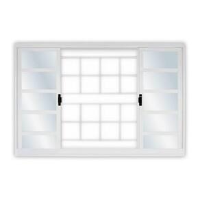 Janela de Aço de Correr 120x200cm 4 Folhas com Grade Minas Sul MGM Branco