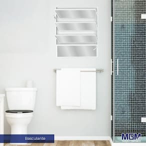 Janela de Alumínio Basculante 40x100cm com 3 Basculas e Vidro Mini Boreal Soft MGM Branco