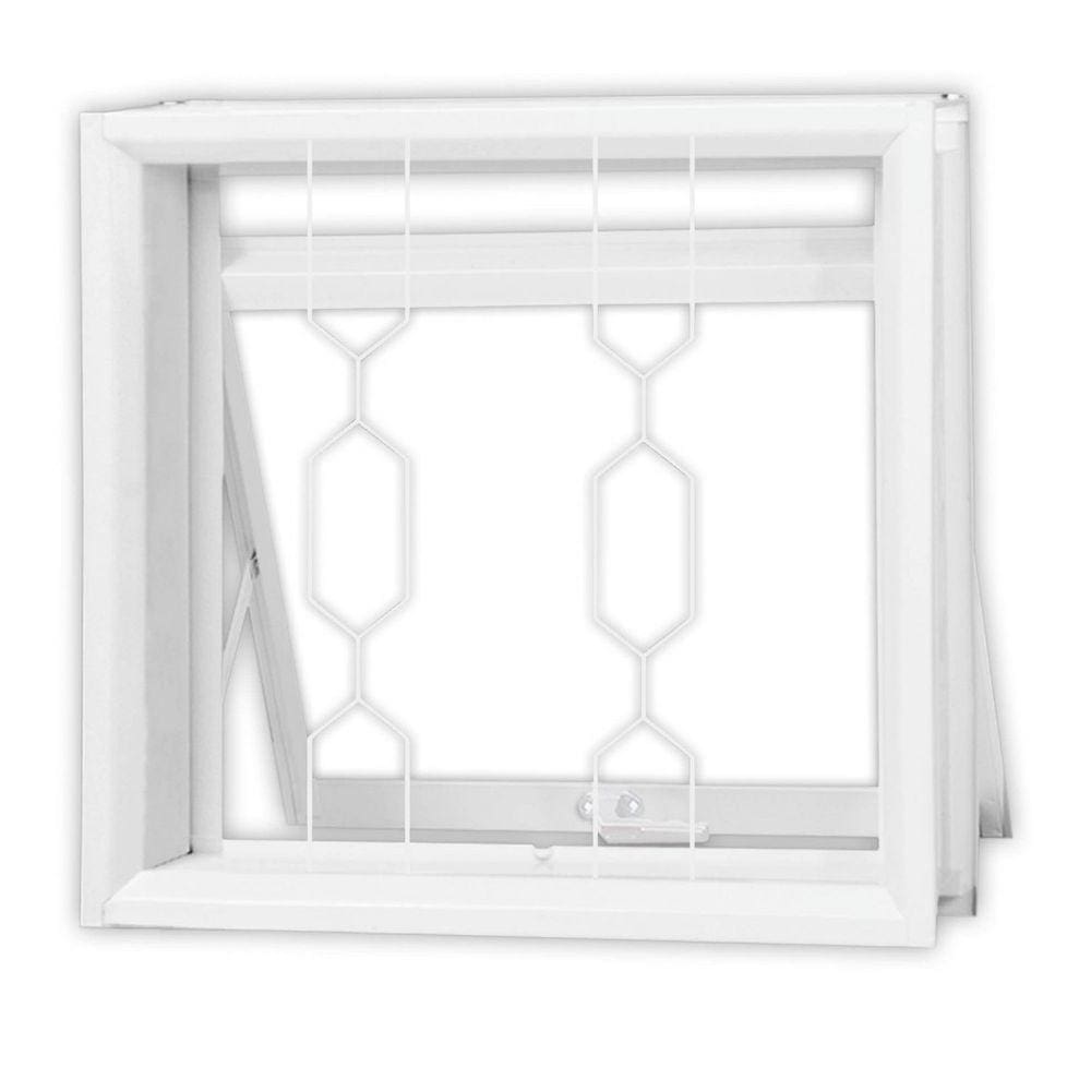 Janela de Aço Maxim-Ar 50x50cm com Grade MGM Branco