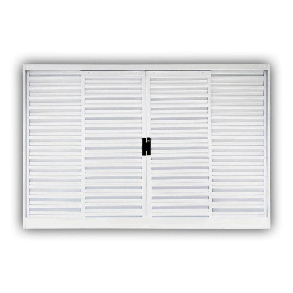 Janela de Aço Veneziana de Correr 100x150cm 4 Folhas Minas Sul MGM Branco