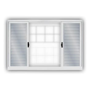 Janela de Aço Veneziana de Correr 120x200cm 6 Folhas com Grade Minas Sul MGM Branco
