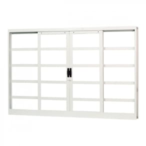 Janela de Aço de Correr 100x120cm 4 Folhas Minas Sul MGM Branco