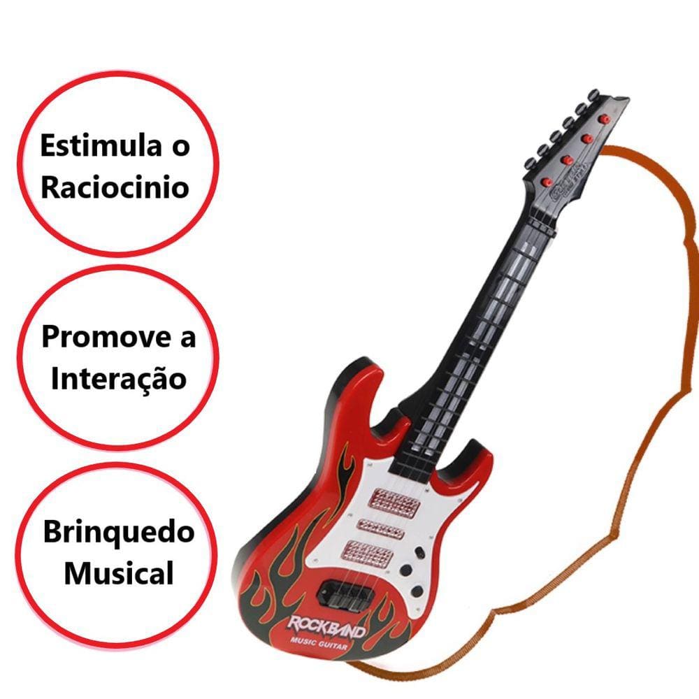 Guitarra Infantil Brinquedo Som Violão Criança Menino Menina