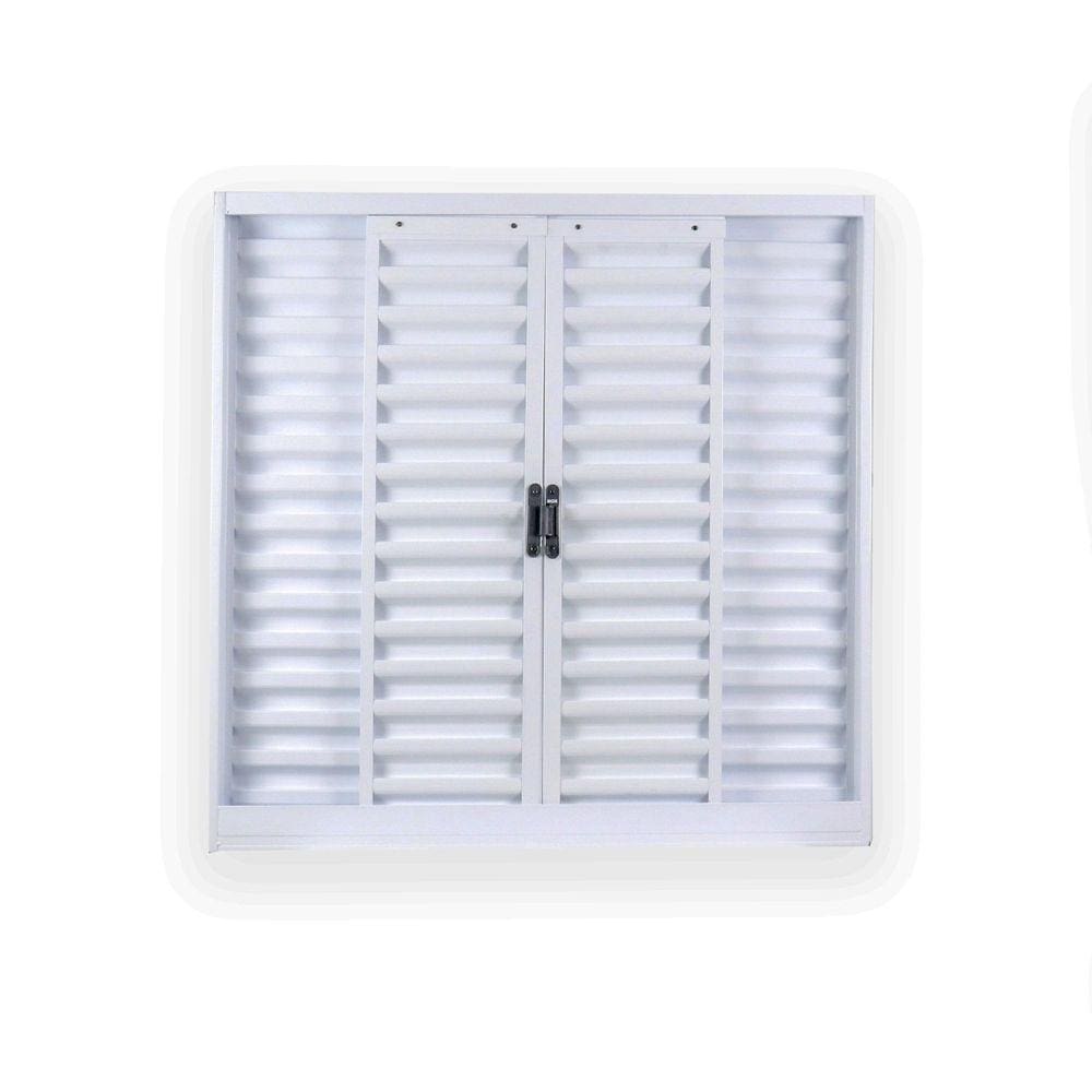 Janela de Aço Veneziana de Correr 100x150cm 4 Folhas com Grade Minas Sul MGM Branco