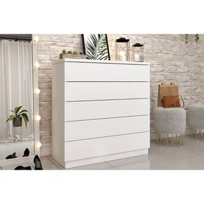 Cômoda de Quarto Premium c/ 5 Gavetas Neve - Tcil Móveis