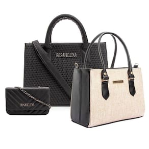 Kit 3 Bolsas Feminina Matelassê Com Zíper Alças Transversais  e Corrente Tendencia Moda Fashion