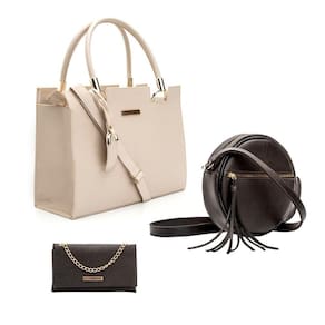 Kit 3 Bolsas Feminina Com Zíperes Texturizados e Alças Transversais Estilo e Praticidade Sempre