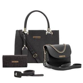 Kit 2 Bolsas Transversais Femininas Com Uma Carteira e Cinto de Qualidade Praticidade No Dia a Dia