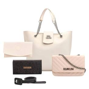 Kit Bolsa Grande Tendencia Feminina Com Carteira Porta Óculos e Cinto de Qualidade