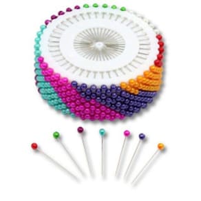 Alfinete com cabeça colorida kit com 400 peças