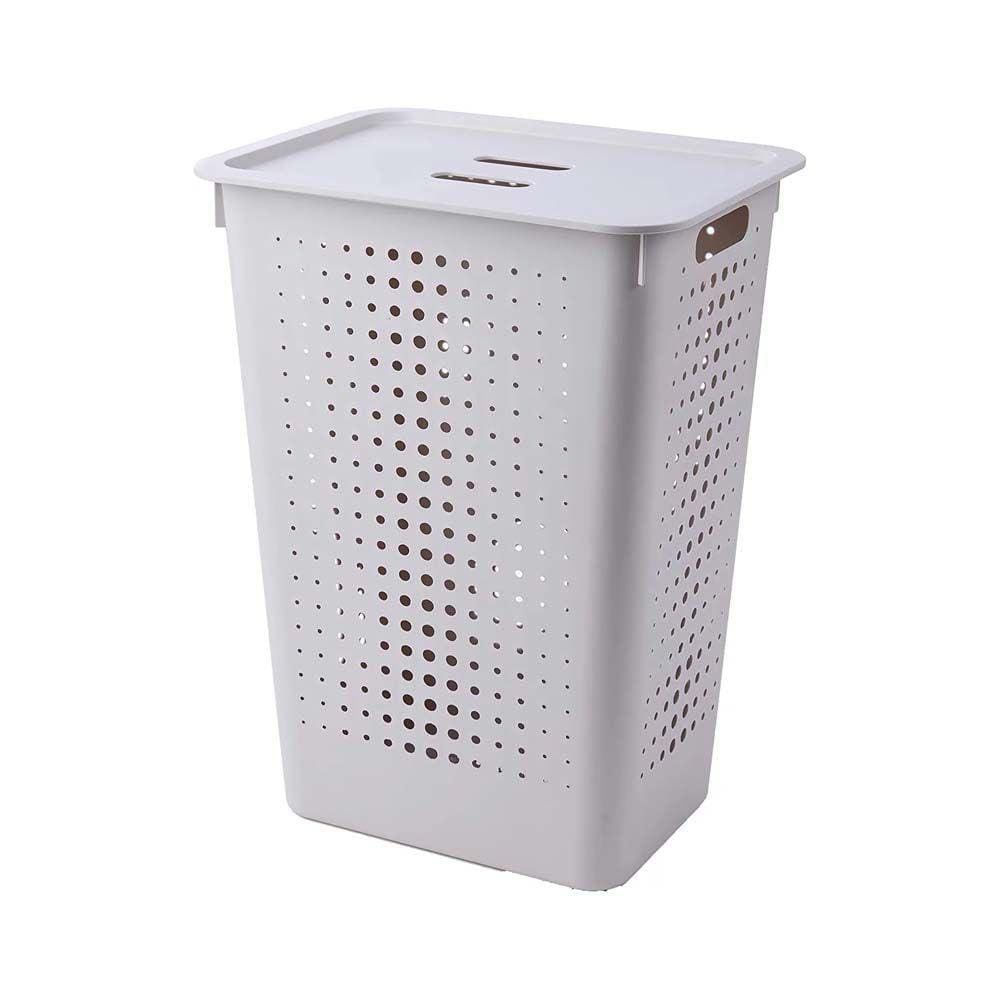 Cesto De Roupas Com Tampa 47L Branco - Ou