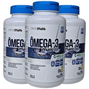 Ômega 3 Óleo de Peixe 90 Cápsulas de 1000mg Kit com 3