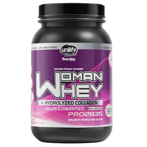 WHEY PROTEIN WOMAN Mulher Isolado Concentrado com Colágeno Sabor Chocolate 900g