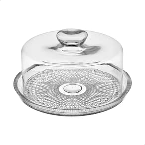 Queijeira De Vidro Vitazza Boleira Redonda 22Cm Com Tampa