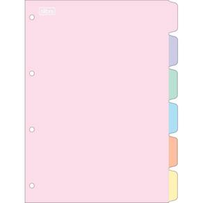 Divisória Caderno Argolado Universitário 4 Furos Pastel Tilibra 6884