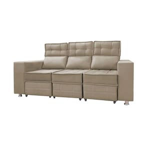 Sofá Retrátil e Reclinável 3 lugares Londres 2.10cm com Molas Suede Speciale Home