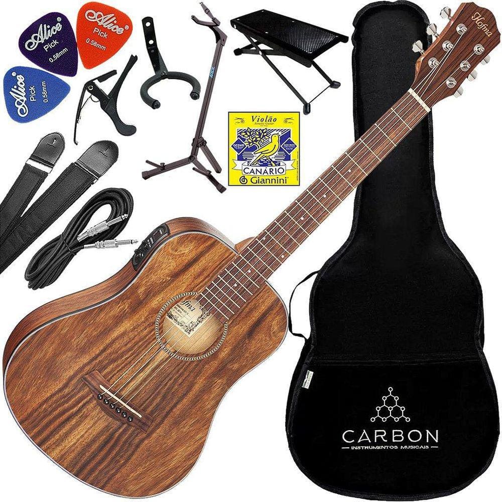 Kit Violão Eletroacústico Hofma Folk Baby Hbb 34K Natural
