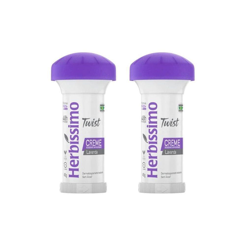 Desodorante Herbissimo Stick Creme Lavanda 45G - Kit Com 2Un