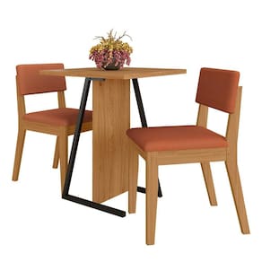 Conjunto De Mesa Com 2 Cadeiras Arkansas Cinam/terracot - M. Arapongas