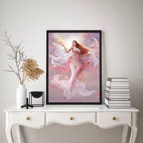 Quadro Decorativo Afrodite- Deusa Da Beleza 33X24Cm - Vidro