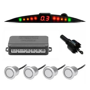 Sensor Estacionamento Ré Prata Visor Slim Com Led Colorido