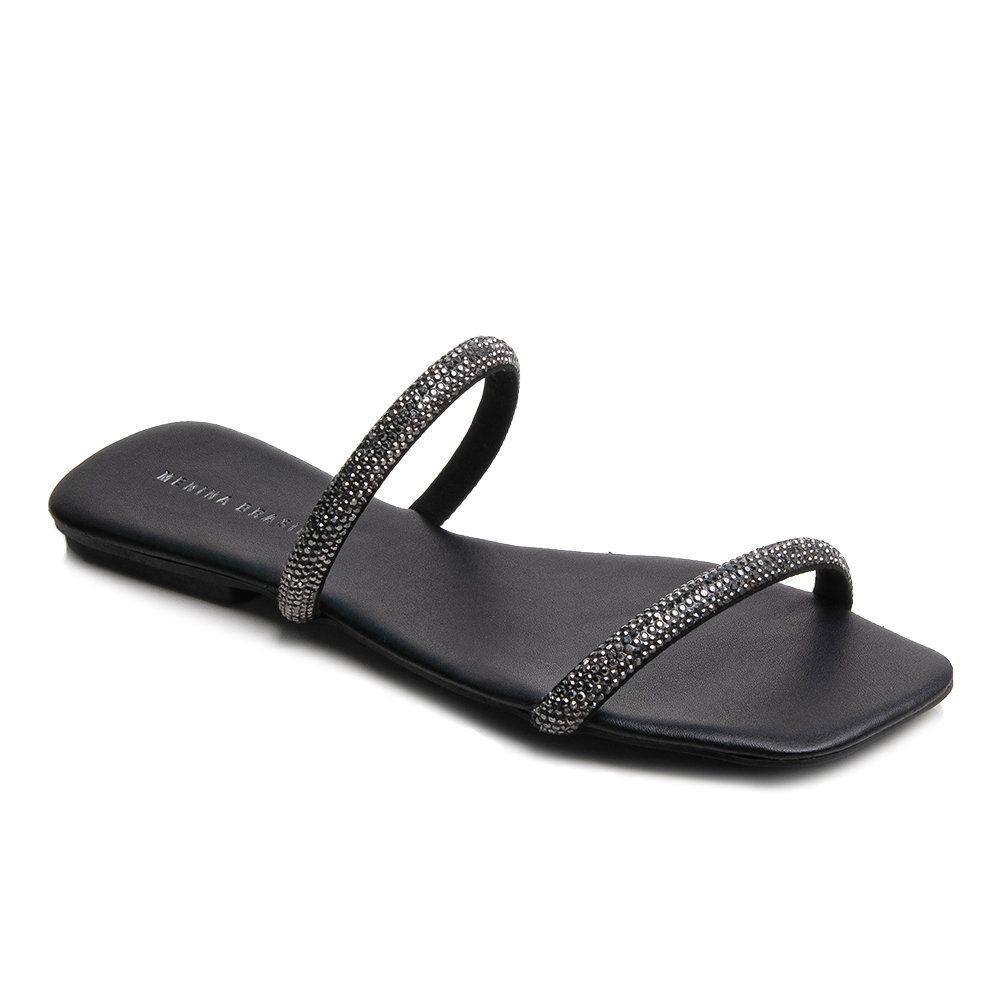 Rasteira Jac Preta com Strass 2569