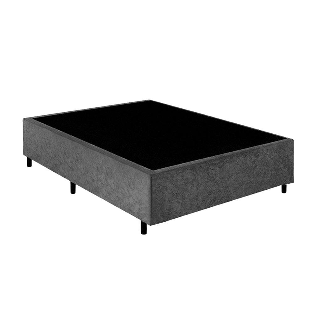 Cama Box Casal 138 Cinza Suede - Santo Box
