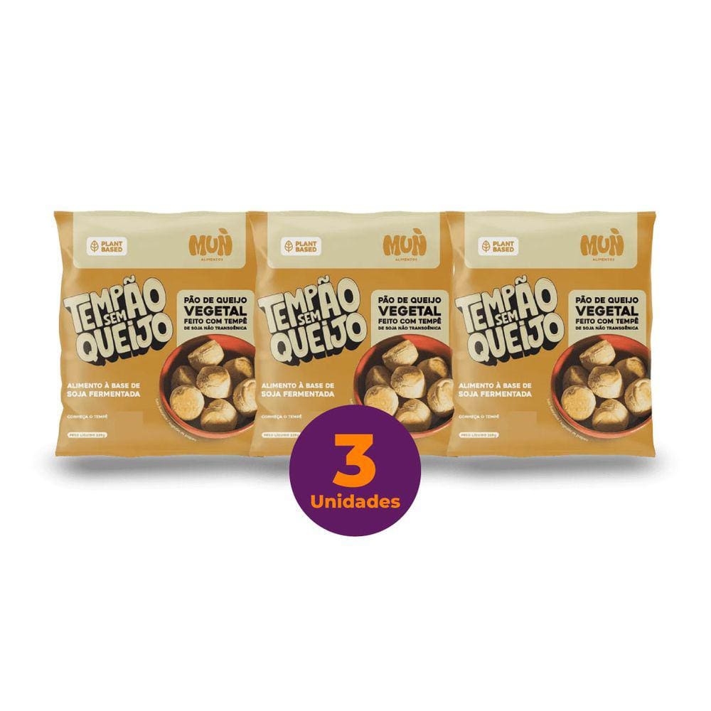 Kit c/ 3 Pão de Queijo Vegano de Tempê Sem Lactose 250g