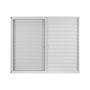 Janela de Alumínio Veneziana 100x120cm 3 Folhas 1 Fixa com Grade e Vidro Liso Soft Plus MGM Branco