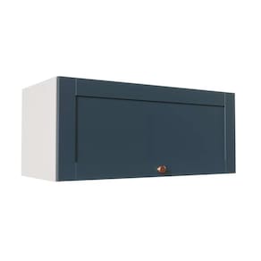 Armário Aéreo Porta Basculante 80cm Arizona CabeCasa MadeiraMadeira Branco/Azul