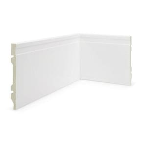 Rodapé de Poliestireno 15cm x 15mm x 2,40m Frisado NFR Rodapés Branco