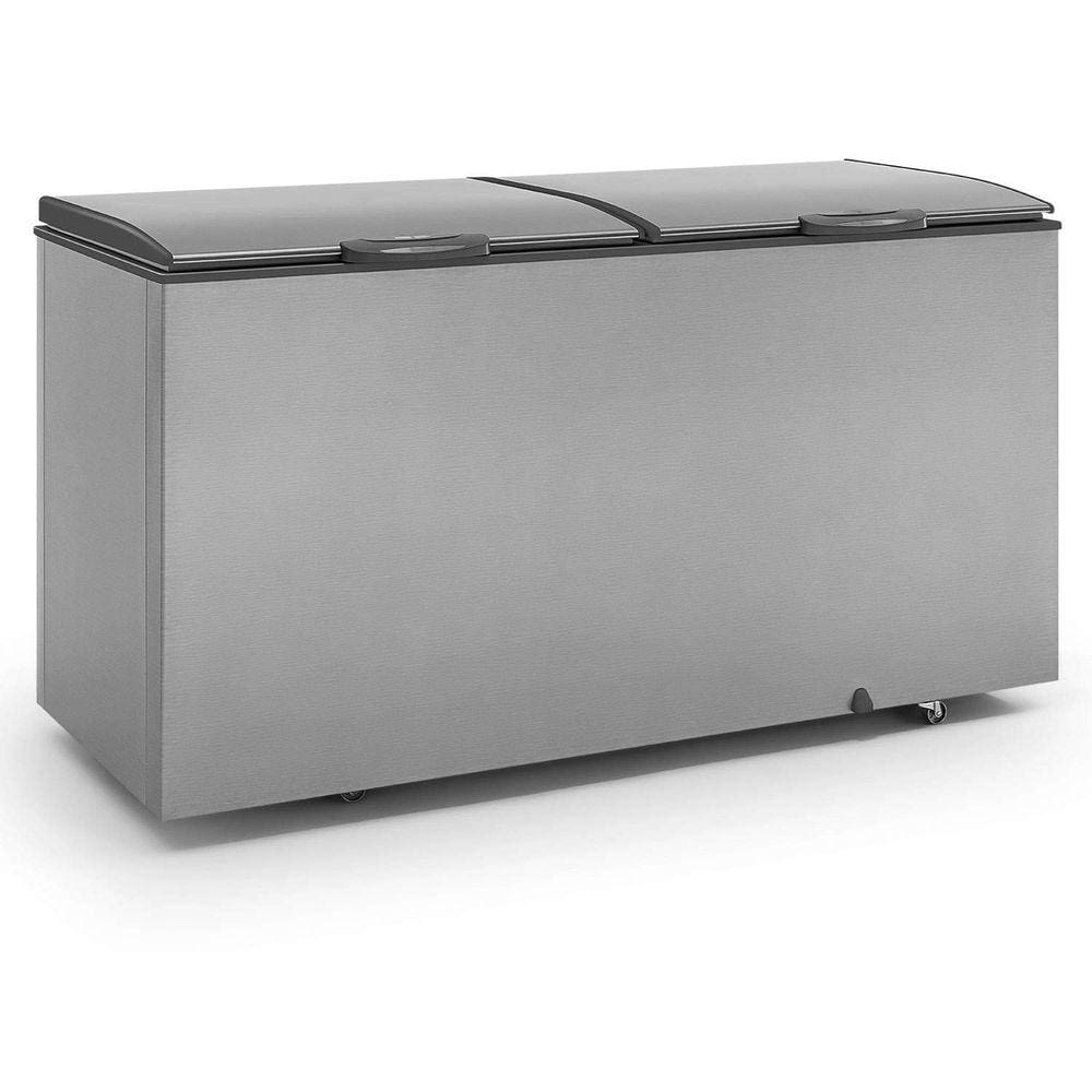 Freezer Horizontal Skin Condenser Aço Tipo Inox GHBS-510 TI Gelopar 127v Cinza