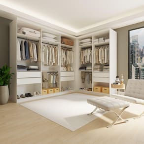 Conjunto Closet Casal sem Portas 2 Módulos 6 Gavetas França Minastex Branco