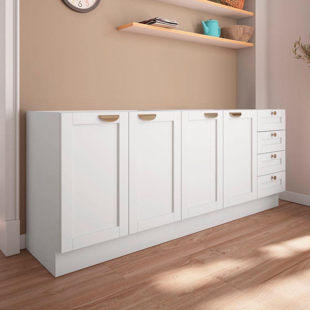 Cozinha Modulada 2 Peças Sem Tampo 2 Balcões Arizona CabeCasa MadeiraMadeira Branco