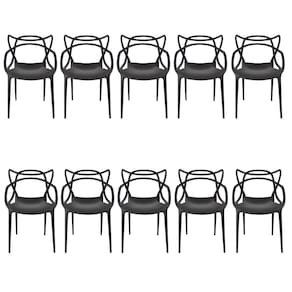 Cadeira Allegra Preta Top Chairs - kit com 10