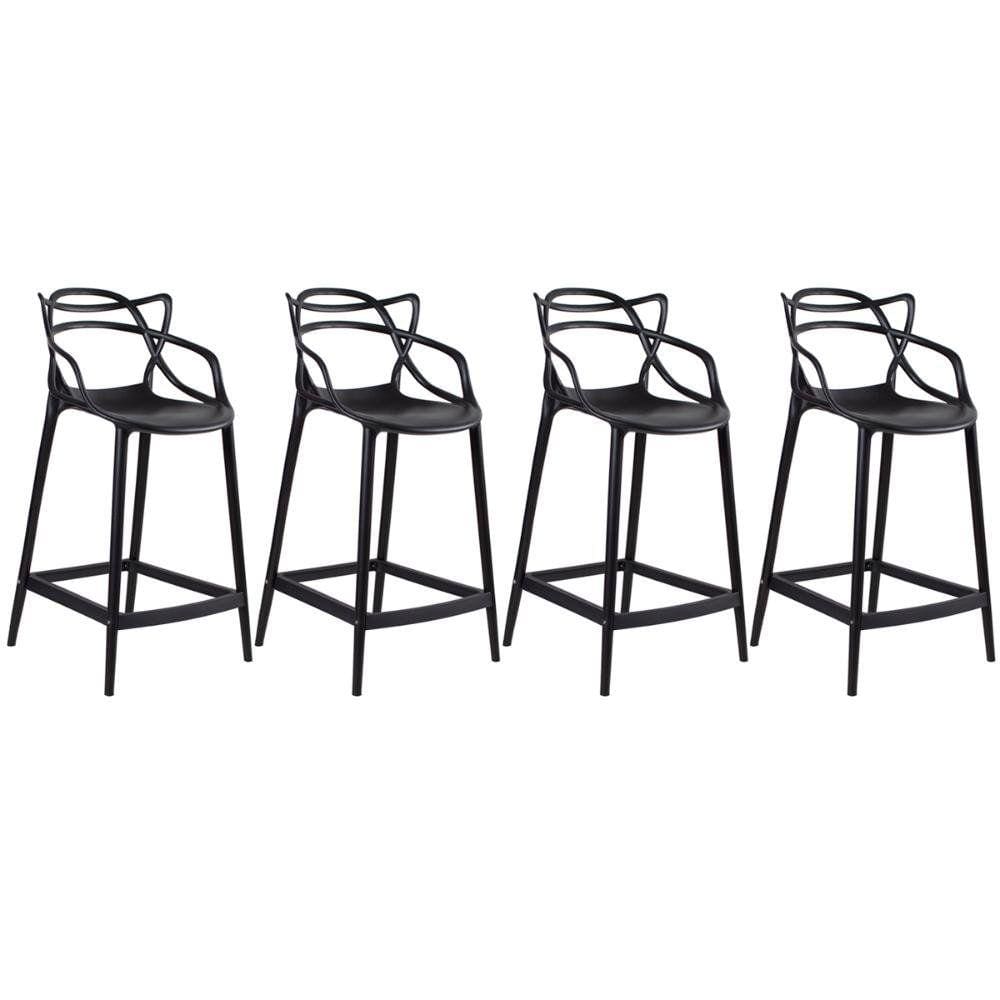 KIT - 4 x banquetas médias Masters Allegra - 66 cm - Preto
