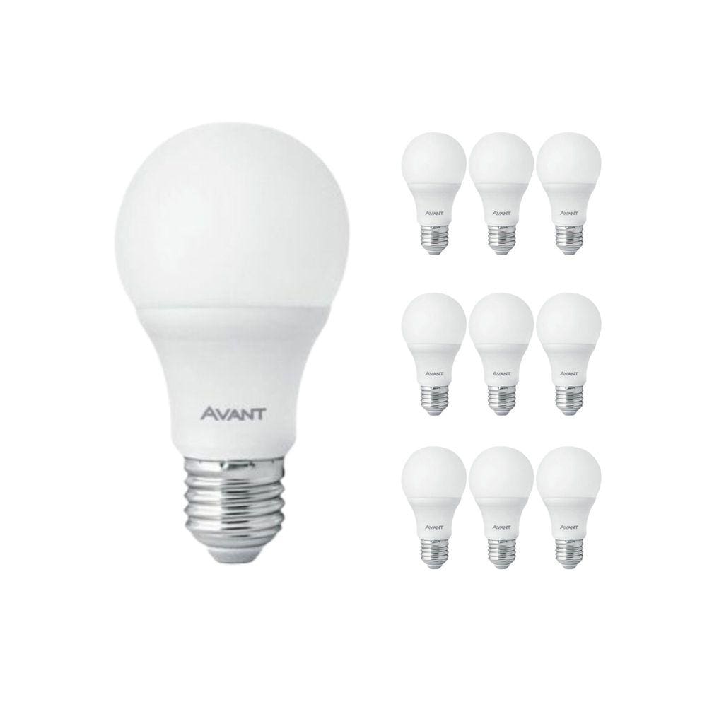 Kit 10 Lâmpada LED Bulbo E27 6500K Bivolt - Avant