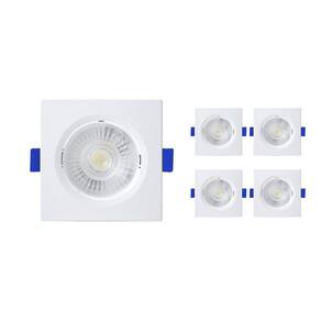 Kit 5 Spot de Embutir LED Slim Quadrado 9cm 6w 4100k Bivolt Branco - Blumenau