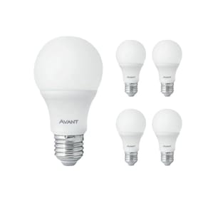 Kit 5 Lâmpada LED Bulbo E27 3000K Bivolt - Avant