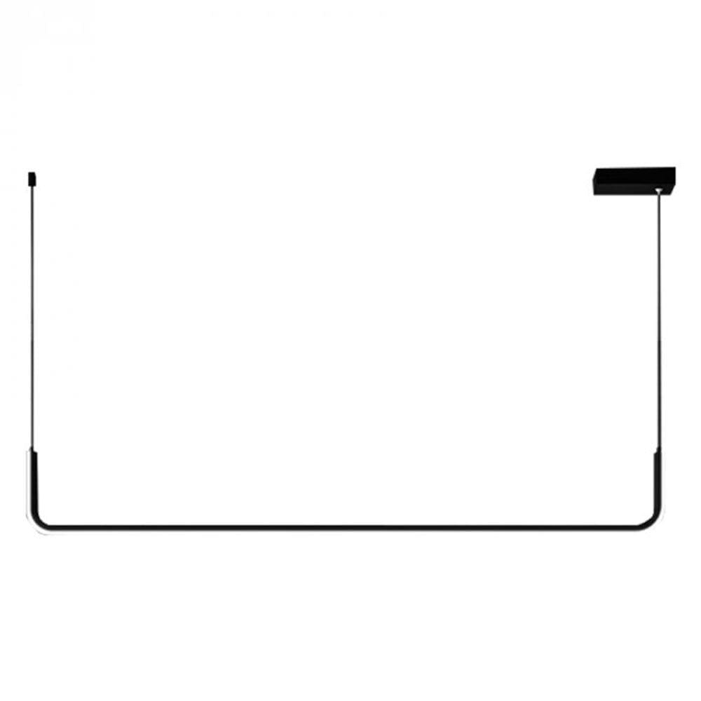 Pendente Led 11x90cm 3500k 40w Bivolt Aço e Silicone Preto - Cinderella