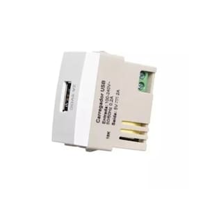 Módulo Tomada Carregador USB 2A Branco - Margirius