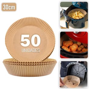 Forro De Papel Descartável Especial Air Fryer 50 Und 30Cm