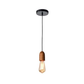 Pendente Cover Madeira Soquete Ø4,5x9cm Preto - Casual Light/Studio Luce